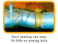Duct sealing can save 10-30% on energy bills